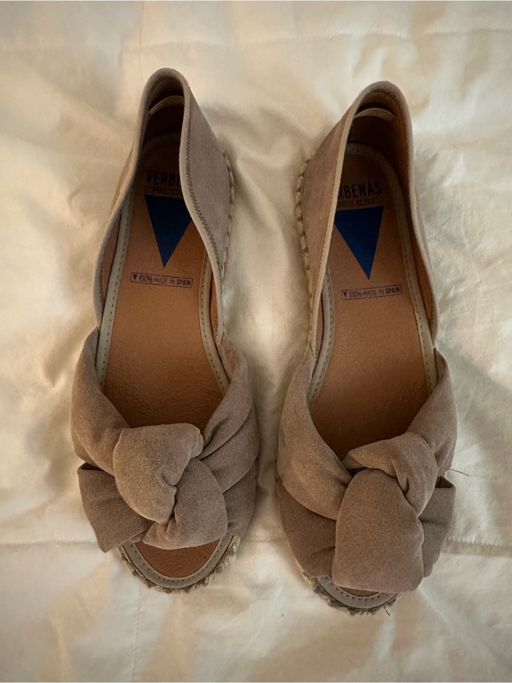 VERBENAS Taupe Suede Knot Espadrille Sandals